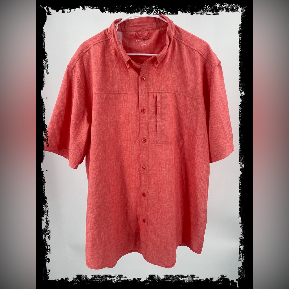 Swiss Alps vented back fishing shirt, short‎ sleeve size XL
